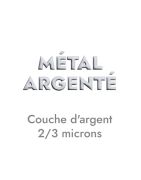 Pampille rectangulaire a message placage argent-16mm