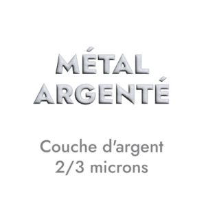 Pampille rectangulaire a message placage argent-16mm