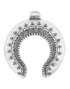 Fer à cheval tribal de 46mm en métal placage argent