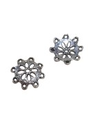 Lot de 10 coupelles ajourées de 14mm couleur argent tibétain