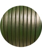 Cuir plat de 5mm vert olive nacré en vente au cm