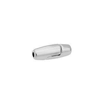 Fermoir tube aimanté placage argent avec trou rond de 2.5mm