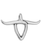 Pendant crane de buffle stylisé de 51mm en placage argent