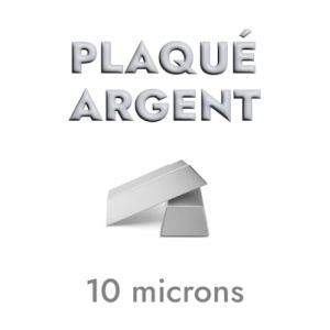 Passant rectangle de 20mm avec anneau en métal plaqué argent 10 microns