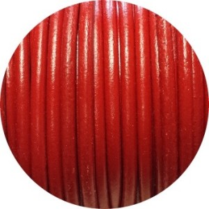 Cuir rond rouge de 4mm fabriqué en Espagne