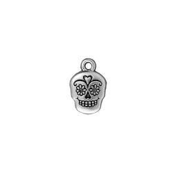 Pampille calavera de 19mm en métal placage argent