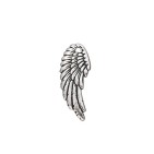 Pampille aile d'ange droite de 28mm en métal placage argent