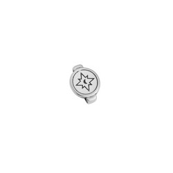 Passant étoile en zamak placage argent pour cuir plat de 10mm