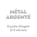 Passant double 3 boules placage argent pour cuir plat de 3mm