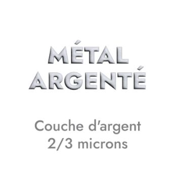 Passant double une boule en placage argent pour cuir plat de 3mm