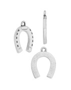 Pampille fer à cheval de 21mm en métal placage argent