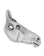 Perle tête de cheval de 37mm en métal placage argent