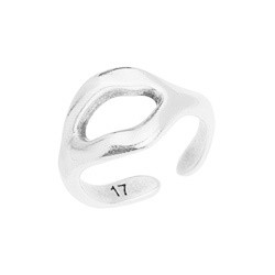 Bague œil en étain plaqué argent 10microns blanc brillant