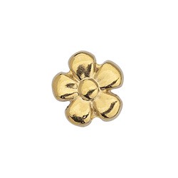 Passant fleur couleur or de 15mm pour cuir plat de 5mm