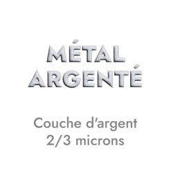 Passant bombé placage argent pour cuir plat de 3mm