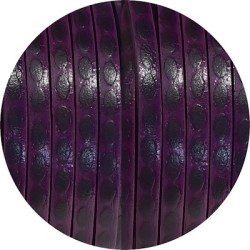 Cuir plat 5mm fantaisie ovales noirs sur fond violet en vente au cm