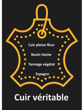 Cuir plat vintage marbré ciré bicolore marron noir de 5mm en vente au cm