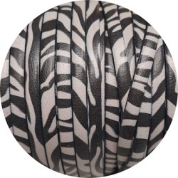 Cuir plat 5mm fantaisie impression vagues noires-vente au cm Cuir plat 5mm fantaisie impression vagues noires-vente au cm