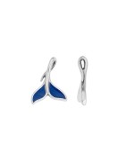 Pendentif queue de poisson émaillée marine en métal placage argent