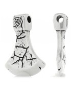 Hache viking de 32mm en métal placage argent