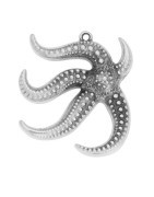 Etoile de mer de 38mm en métal placage argent