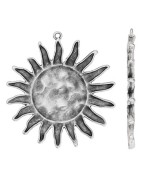 Soleil ou tournesol de 49mm en métal placage argent