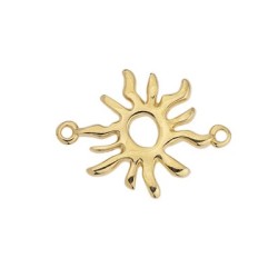 Intercalaire soleil pour collier de 26mm en métal couleur or