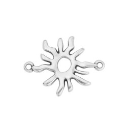 Intercalaire soleil pour collier de 26mm en métal placage argent Intercalaire soleil pour collier de 26mm en métal placage argent