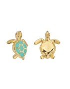 Pendentif tortue émaillée turquoise en métal couleur or