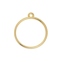 Pendant rond ajouré fin en métal couleur or