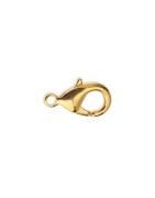 Fermoir mousqueton  de 15mm en laiton couleur or