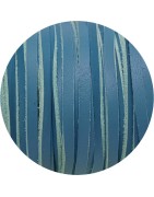 Cuir plat de 3mm soft bleu bords droits en vente au cm