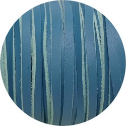 Cuir plat de 3mm soft bleu bords droits en vente au cm