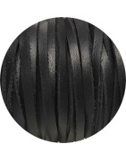 Cuir plat de 3mm soft noir bords droits en vente au cm