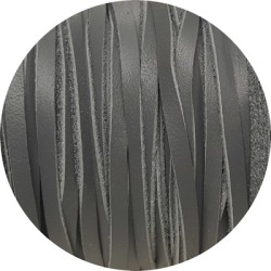 Cuir plat de 3mm soft gris foncé bords droits en vente au cm