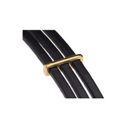Passant triple couleur or pour cuir plat de 3mm