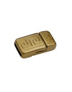 Fermoir magnétique gravure grecque couleur bronze cuir plat de 10mm