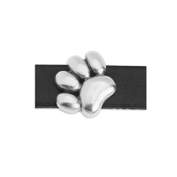 Passant patte de chien zamak placage argent pour cuir plat de 10mm