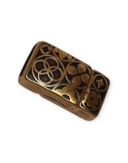 Fermoir magnétique bronze creusé de symboles cuir plat de 10mm