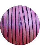 Cordon de cuir plat 5mm rose poudré vendu à la coupe au cm
