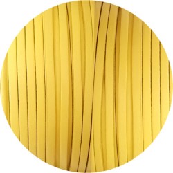 Cuir plat lisse de 3mm jaune vif en vente au cm Cuir plat lisse de 3mm jaune vif en vente au cm