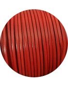 Cuir plat lisse de 3mm de couleur rouge corail en vente au cm