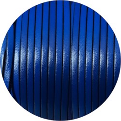 Cuir plat lisse de 3mm bleu électrique en vente au cm
