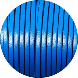 Cuir plat lisse de 3mm bleu azur en vente au cm