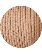 Cordon de cuir rond tresse 3mm naturel vente au cm