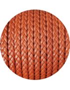Cordon de cuir plat tresse 5mm noisette en vente au cm