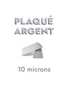 Paire d'embouts a coller en plaqué argent 10microns blanc brillant