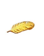 Passant plume couleur or pour cuir plat de 3mm