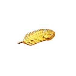 Passant plume couleur or pour cuir plat de 3mm Passant plume couleur or pour cuir plat de 3mm