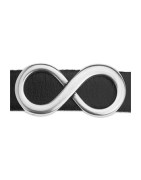 Passant infini de 28mm placage argent cuir plat 10mm